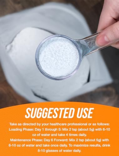 Creatina Monohidratada en Polvo BulkSupplements.com - Creatina Micronizada, Sin Sabor, Pura y Libre de Gluten, 5g por Porción, 250g (8.8 oz) - imagen 4