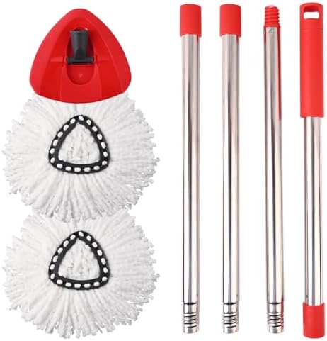 Cabezas de Repuesto para Mop Jikefa, Mango y Base Compatibles con el Sistema de Mop de un Tanque O Cedar EasyWring, 2 Repuestos de Microfibra, Mango - imagen 1