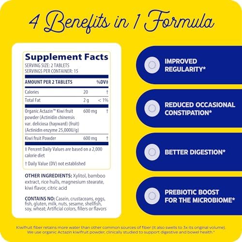 Enzymedica Kiwi Regularity - Suplemento Digestivo para Hombres y Mujeres, Apoyo para el Estreñimiento Ocasional, Reduce Gases y Hinchazón - 30 - imagen 2