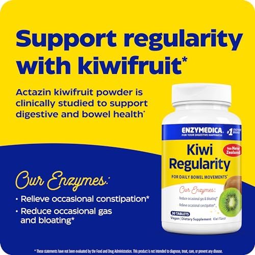 Enzymedica Kiwi Regularity - Suplemento Digestivo para Hombres y Mujeres, Apoyo para el Estreñimiento Ocasional, Reduce Gases y Hinchazón - 30 - imagen 3