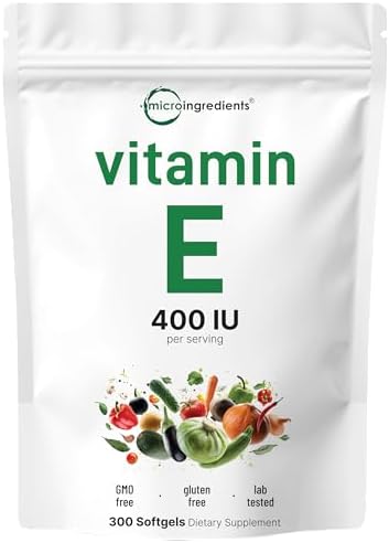 Micro Ingredients Vitamina E 400UI, 300 Softgels | Cápsulas de Aceite de Vitamina E Pura | Suplementos Antioxidantes para Piel, Corazón e Inmunidad | - imagen 1