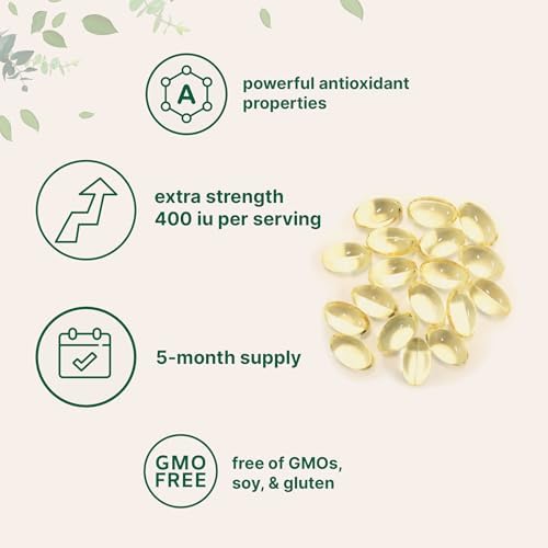 Micro Ingredients Vitamina E 400UI, 300 Softgels | Cápsulas de Aceite de Vitamina E Pura | Suplementos Antioxidantes para Piel, Corazón e Inmunidad | - imagen 3