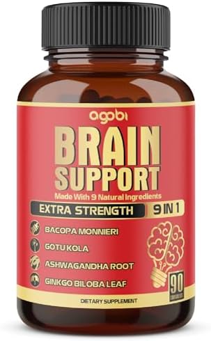 Suplemento Agobi 9 en 1 para el Cerebro - Raíz de Ashwagandha Concentrada, Polvo de Gotu Kola, Polvo de Bacopa Monnieri y Más - 90 Cápsulas - - imagen 1