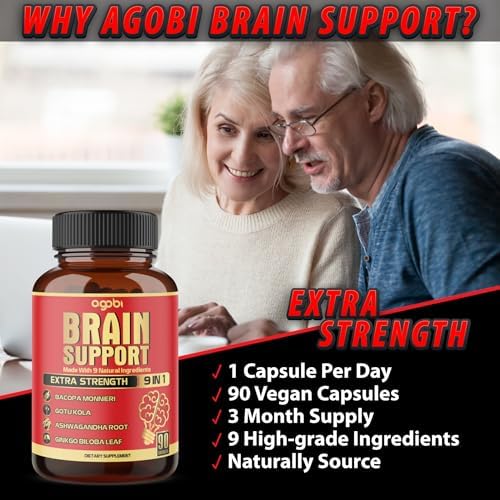 Suplemento Agobi 9 en 1 para el Cerebro - Raíz de Ashwagandha Concentrada, Polvo de Gotu Kola, Polvo de Bacopa Monnieri y Más - 90 Cápsulas - - imagen 5