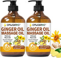 Paquete de 2 Aceites de Jengibre para Masaje, Drenaje Linfático y Alivio de Músculos Cansados, con Extracto de Árnica, Aceite de Uva y Vitamina E - imagen 1
