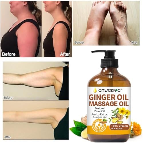 Paquete de 2 Aceites de Jengibre para Masaje, Drenaje Linfático y Alivio de Músculos Cansados, con Extracto de Árnica, Aceite de Uva y Vitamina E - imagen 3