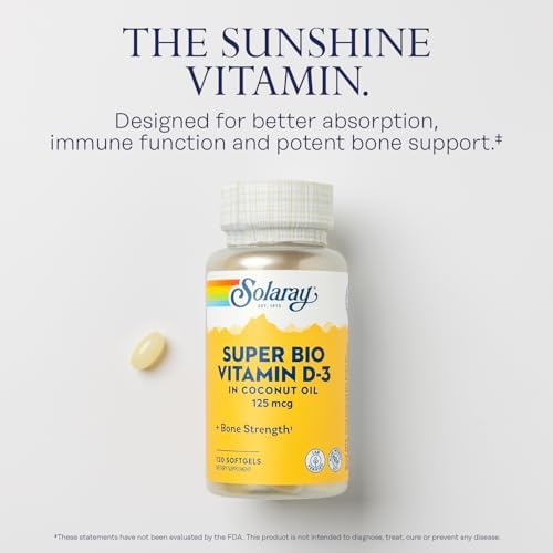 SOLARAY Super Bio Vitamina D3 en Aceite de Coco - 5000 IU - Suplemento para Huesos y Sistema Inmunológico - Verificado en Laboratorio, Sin Soja - 120 - imagen 3