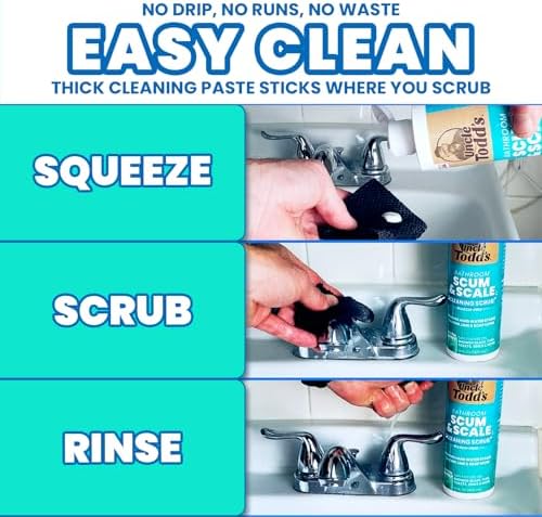 Removedor de Manchas de Agua Dura y Jabón Uncle Todd de 16 oz - Limpiador Multiusos para Baño, Vidrio, Azulejos, Tina, Inodoro y Lavabo - Pasta de - imagen 5
