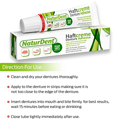 Adhesivo Natural para Dentaduras NaturDent - Fija Dentaduras Más Tiempo y con Más Fuerza, Sin Zinc, Sin Petroquímicos, Sin Parabenos, Sin Sabor - imagen 4
