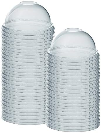 Tapa de Plástico PET Transparente GUSTO [100 Piezas] con Abertura para Popote para Vasos de Milkshake de 12, 16, 20 y 24 oz. - imagen 2