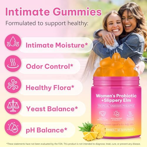 Gomitas Probióticas Vawcrn para Mujeres, Apoyo a la Salud Femenina, Sabor Natural a Piña, Veganas y Sin Gluten, 60 Unidades - imagen 5