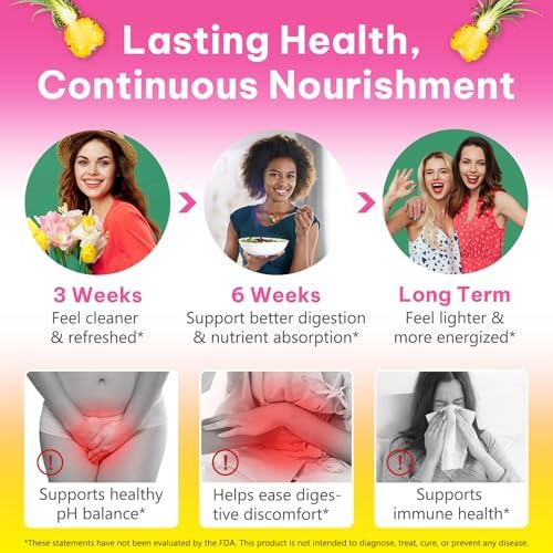 Gomitas Probióticas Vawcrn para Mujeres, Apoyo a la Salud Femenina, Sabor Natural a Piña, Veganas y Sin Gluten, 60 Unidades - imagen 7