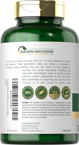 Cápsulas de Ginkgo Biloba Carlyle | 200 Cápsulas | Con Extracto de Bacopa | Suplemento Herbal Extra Fuerte, Sin OGM y Sin Gluten - imagen 3
