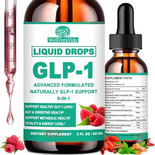 Gotas de Suplemento GLP-1 | 9 en 1 Premium GLP1 con Berberina, Canela de Ceilán, Extracto de Té Verde, Eriocitrina, Apoyo Natural para Metabolismo y - imagen 1
