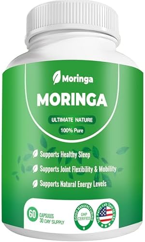 Cápsulas de Moringa – Suplemento de 800mg de Moringa Pura – 60 Cápsulas para Energía Natural, Sistema Inmunológico, Salud de Piel y Digestiva, - imagen 1