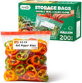 Bolsas de Almacenamiento para Alimentos Sipthene de 1 Galón, 200 Piezas, Resistentes y Sin BPA, con Doble Cierre y Etiquetas para Escribir, Ideal - imagen 1