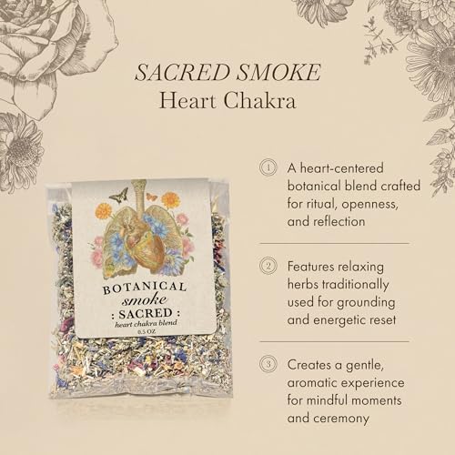 Anima Mundi Apothecary Hierbas Ahumables - Humo Sagrado - Mezcla Herbal para el Chakra del Corazón (0.5oz) con Botánicos Relajantes como Artemisa, - imagen 2