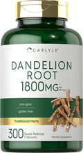 Extracto de Raíz de Diente de León Carlyle | 300 Cápsulas | Suplemento Herbal | Taraxacum Officinale | Sin OGM y Libre de Gluten - imagen 1