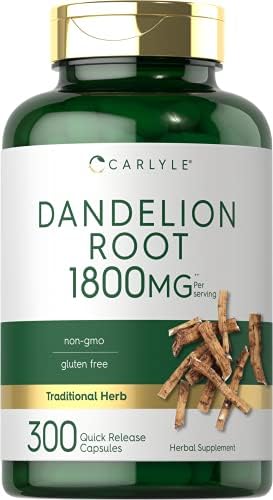 Extracto de Raíz de Diente de León Carlyle | 300 Cápsulas | Suplemento Herbal | Taraxacum Officinale | Sin OGM y Libre de Gluten - imagen 1
