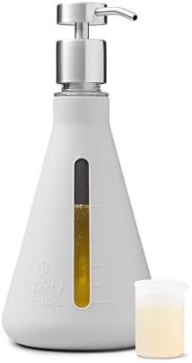 Dirty Labs | Dispensador y bomba de vidrio Erlenmeyer reutilizable | Dispensador de detergente líquido para lavar | Capacidad para 40 cargas | 375 mL - imagen 1