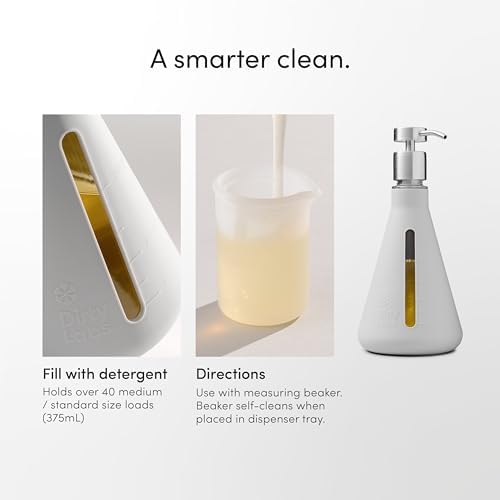 Dirty Labs | Dispensador y bomba de vidrio Erlenmeyer reutilizable | Dispensador de detergente líquido para lavar | Capacidad para 40 cargas | 375 mL - imagen 7