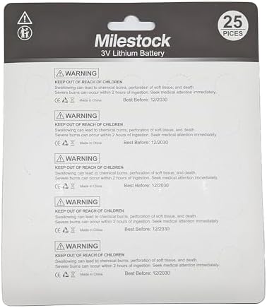 Juego de 25 Baterías de Botón de Litio 3V Milestock CR1620 CR1632 CR2025 CR2032 CR2450 para Llave de Auto, Sensores, Básculas, Velas, Reloj, Control - imagen 2