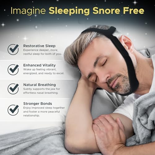 Cinta para la Barbilla para Dormir, Cinta CPAP Antisono, Ajustable y Transpirable, Mantiene la Boca Cerrada y Cómoda - imagen 4