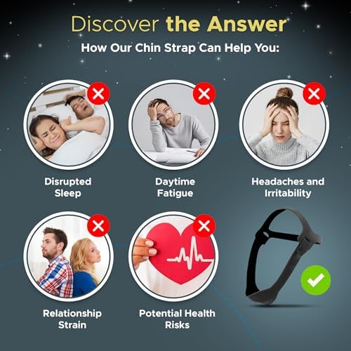 Cinta para la Barbilla para Dormir, Cinta CPAP Antisono, Ajustable y Transpirable, Mantiene la Boca Cerrada y Cómoda - imagen 5
