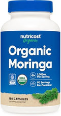 Cápsulas de Moringa Nutricost 500mg, 180 Cápsulas (90 Porciones) - Vegetarianas, No OGM, Sin Gluten - imagen 1