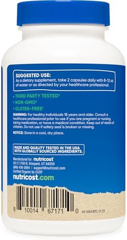 Cápsulas de Moringa Nutricost 500mg, 180 Cápsulas (90 Porciones) - Vegetarianas, No OGM, Sin Gluten - imagen 4