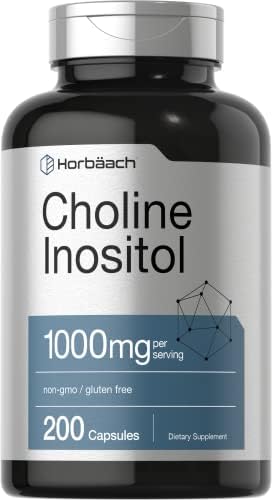Suplemento de Colina e Inositol Horbaach 1000mg | 200 Cápsulas | Sin OGM, Libre de Gluten - imagen 1