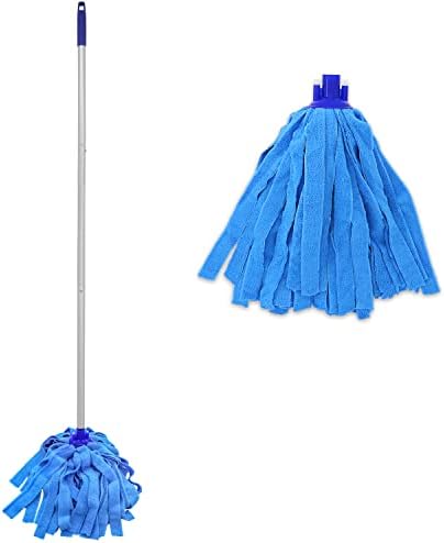 Mopa EaseYourDay, un palo con dos cabezales de microfibra azul (1 mango y 2 cabezales de mopa) - imagen 1