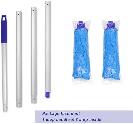 Mopa EaseYourDay, un palo con dos cabezales de microfibra azul (1 mango y 2 cabezales de mopa) - imagen 2