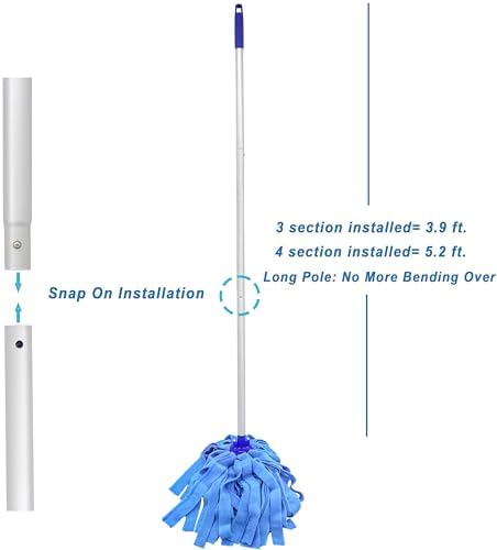Mopa EaseYourDay, un palo con dos cabezales de microfibra azul (1 mango y 2 cabezales de mopa) - imagen 5