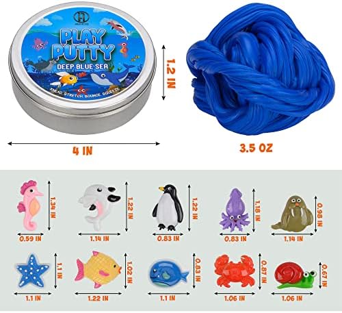 INNER-ACTIVE Play Putty Terapia para Niños con Encantos Azul Profundo, Resistencia Media, Mejora Habilidades Motoras Finas y Fuerza en los Dedos, - imagen 4