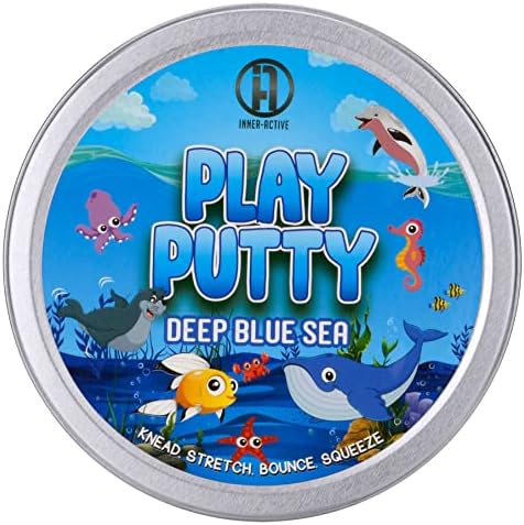 INNER-ACTIVE Play Putty Terapia para Niños con Encantos Azul Profundo, Resistencia Media, Mejora Habilidades Motoras Finas y Fuerza en los Dedos, - imagen 5