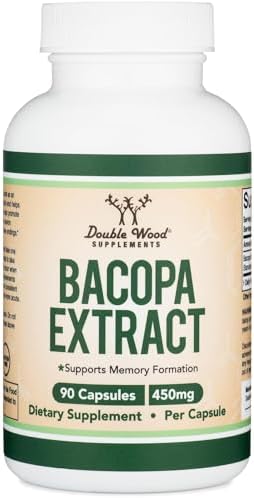 Cápsulas de Bacopa Monnieri 20% Bacosidos 450mg, 90 piezas (Sin OGM, Sin Gluten) Extracto de Brahmi (Suplemento para la Memoria y la Salud Cerebral) - imagen 1
