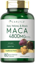 Cápsulas de Raíz de Maca Carlyle para Mujeres y Hombres | 180 Contenido | Extracto de Alta Potencia | Suplemento No Transgénico y Libre de Gluten - imagen 1