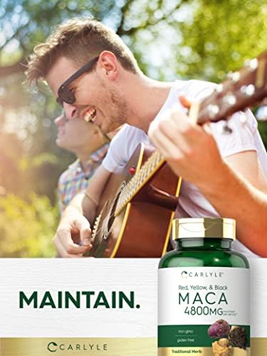 Cápsulas de Raíz de Maca Carlyle para Mujeres y Hombres | 180 Contenido | Extracto de Alta Potencia | Suplemento No Transgénico y Libre de Gluten - imagen 6