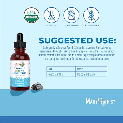 MaryRuth Organics Gotas Líquidas de Zinc Iónico Orgánico para Bebés | Soporte Inmunológico | Glicerina Orgánica | Antioxidante | Vegano | Para Bebés - imagen 3