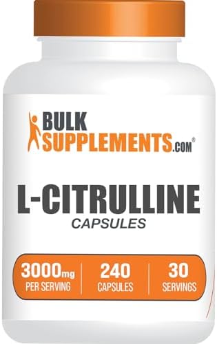 Cápsulas de L-Citrulina BulkSupplements.com - Suplemento de Citrulina 3000mg, Libre de Gluten - 8 Cápsulas por Porción, 240 Cápsulas (Paquete de 1) - imagen 1