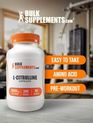 Cápsulas de L-Citrulina BulkSupplements.com - Suplemento de Citrulina 3000mg, Libre de Gluten - 8 Cápsulas por Porción, 240 Cápsulas (Paquete de 1) - imagen 5