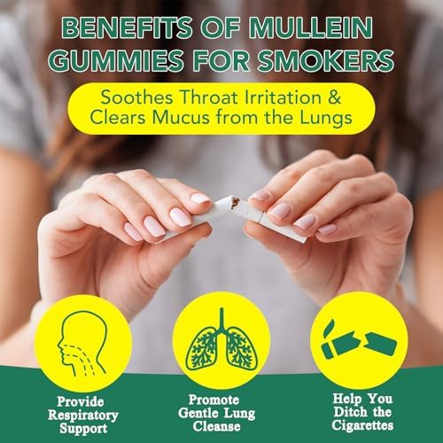 Gomitas Ruduwu de Mullein para Desintoxicación Pulmonar, 2000mg Extracto de Hoja de Mullein, Soporte Respiratorio, Digestivo e Inmunológico, - imagen 5