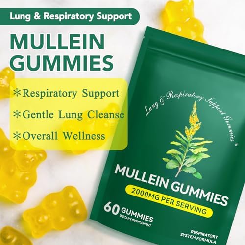 Gomitas Ruduwu de Mullein para Desintoxicación Pulmonar, 2000mg Extracto de Hoja de Mullein, Soporte Respiratorio, Digestivo e Inmunológico, - imagen 7