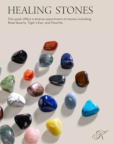 Piedras Tumbled KALIFANO – Más de 1,000 Quilates de Cristales y Gemas Pulidas para Reiki, Manualidades, Niños y Decoración (Cuarzo Rosa, Howlite - imagen 2