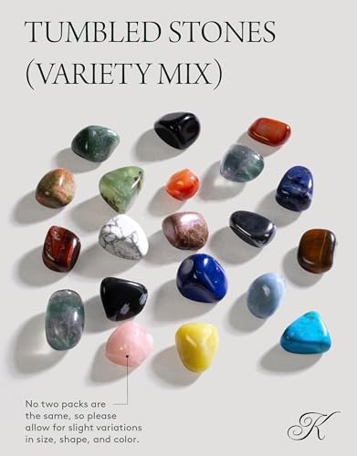 Piedras Tumbled KALIFANO – Más de 1,000 Quilates de Cristales y Gemas Pulidas para Reiki, Manualidades, Niños y Decoración (Cuarzo Rosa, Howlite - imagen 4