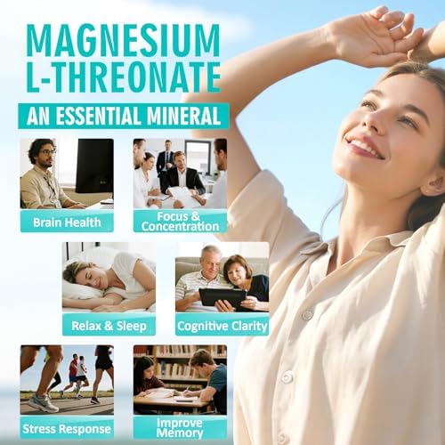Magnesio L-Treonato 2000mg | Suplemento 10 en 1 para la Salud Cerebral y Soporte Cognitivo | Cápsulas de Magnesio de Alta Absorción, 60 Piezas - imagen 4