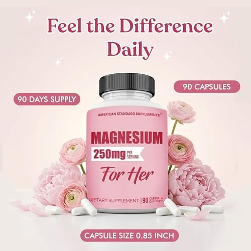Glicinato de Magnesio para Mujeres 250mg por Cápsula, Chelado para Ella, 90 Cápsulas, Suministro para 90 Días - imagen 5