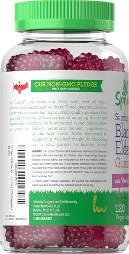 Gomitas de Saúco Carlyle para Niños | 120 Unidades | Con Zinc y Vitamina C | Sabor Berry | Veganas, No GMO y Sin Gluten | de Lil' Sprouts - imagen 3