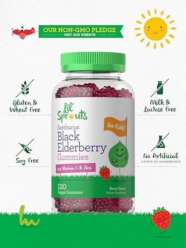 Gomitas de Saúco Carlyle para Niños | 120 Unidades | Con Zinc y Vitamina C | Sabor Berry | Veganas, No GMO y Sin Gluten | de Lil' Sprouts - imagen 5